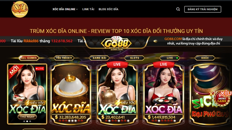 Xóc Đĩa GO88 - Cổng Game Xóc Đĩa Đổi Thưởng
