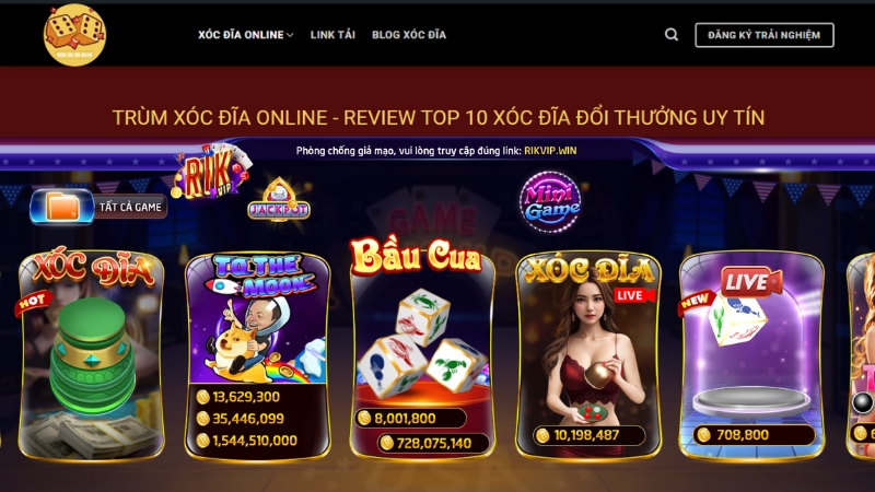 Xóc Đĩa RIKVIP - Web Xóc Đĩa Đáng Chơi